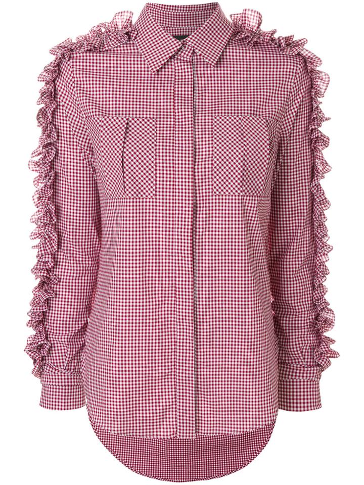 Katya Dobryakova Gingham Embellished Shirt - Red