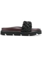 Mulberry Woven Slider Sandals - Black