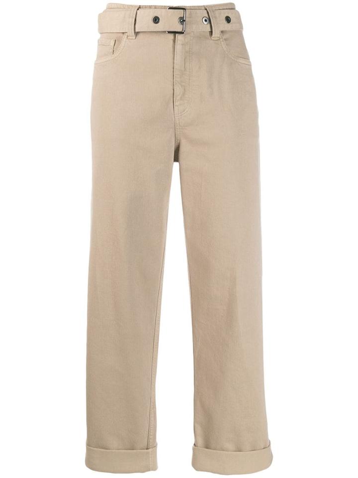 Brunello Cucinelli Belted Straight-leg Trousers - Neutrals