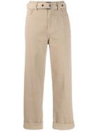 Brunello Cucinelli Belted Straight-leg Trousers - Neutrals