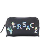 Versace Beverly Palm Print Wash Bag - Black