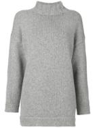 Alexander Mcqueen - Oversized High Neck Jumper - Women - Cashmere - Xxs, Grey, Cashmere