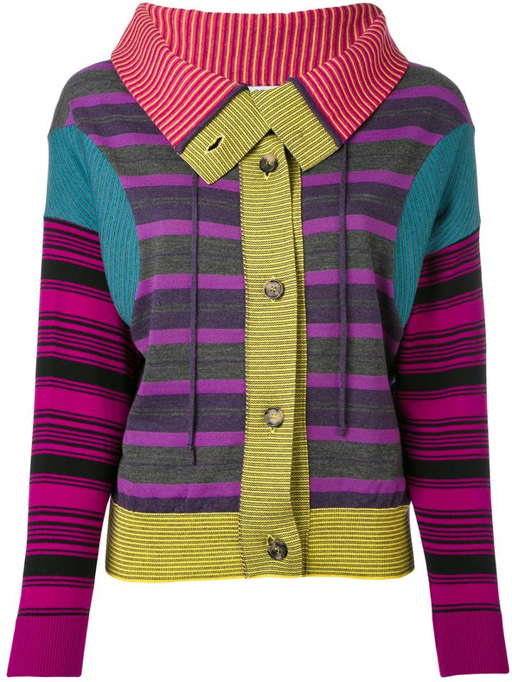Loewe - Striped Patchwork Cardigan - Women - Cotton/polyamide/wool - Xs, Cotton/polyamide/wool