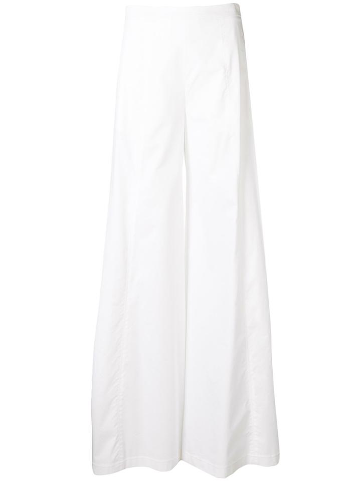 L'autre Chose High Waisted Flared Trousers - White