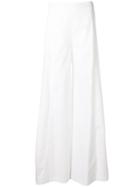 L'autre Chose High Waisted Flared Trousers - White
