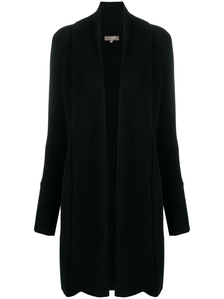 N.peal Vertical Placket Cardi-coat - Black