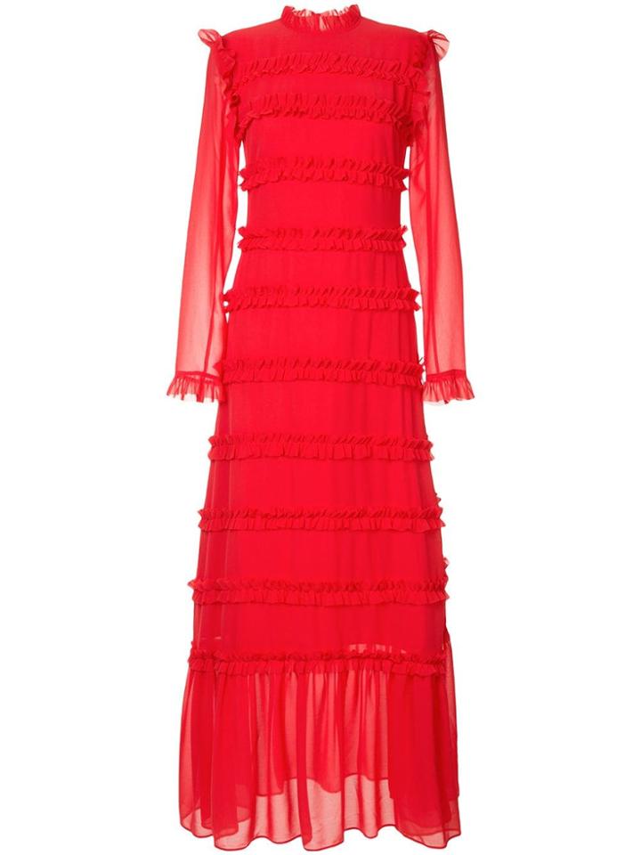 Rejina Pyo Frill Trim Maxi Dress - Red
