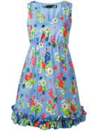 Love Moschino Floral Print Dress, Women's, Size: 42, Blue, Cotton