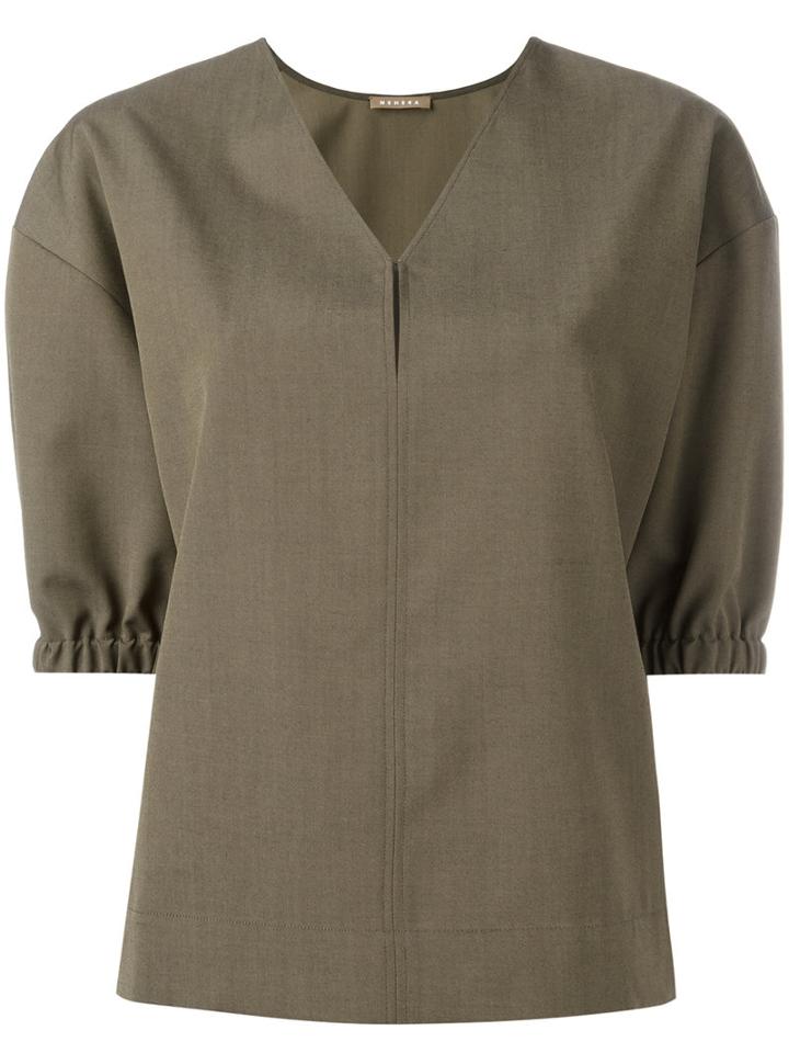Nehera V-neck Blouse, Women's, Size: 36, Green, Virgin Wool