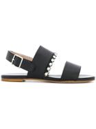 Grey Mer Studded Ball Sandals - Black