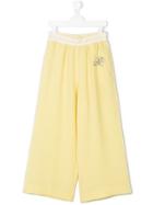 Elisabetta Franchi La Mia Bambina Wide-legged Casual Trousers - Yellow