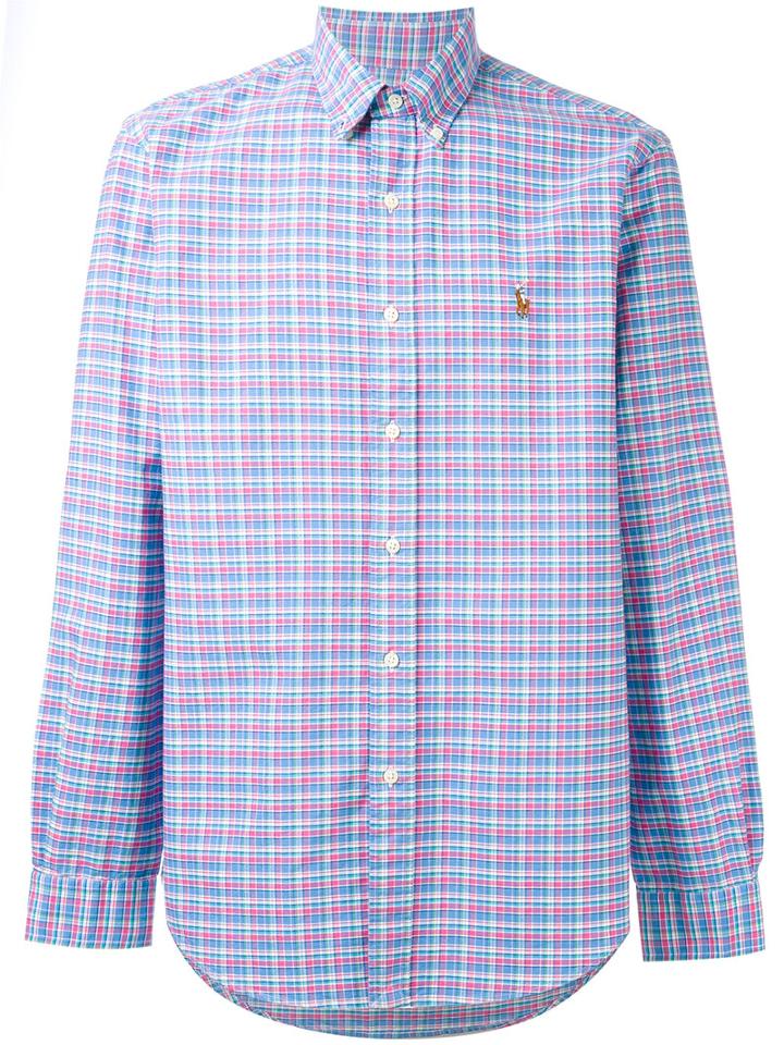 Ralph Lauren - Button-down Plaid Shirt - Men - Cotton - M, Blue, Cotton