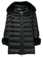 Hetregò Fur Trimmed Coat - Black