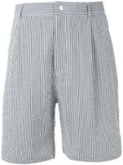 Maison Kitsuné - Striped Bermuda Shorts - Men - Cotton - L, Blue, Cotton