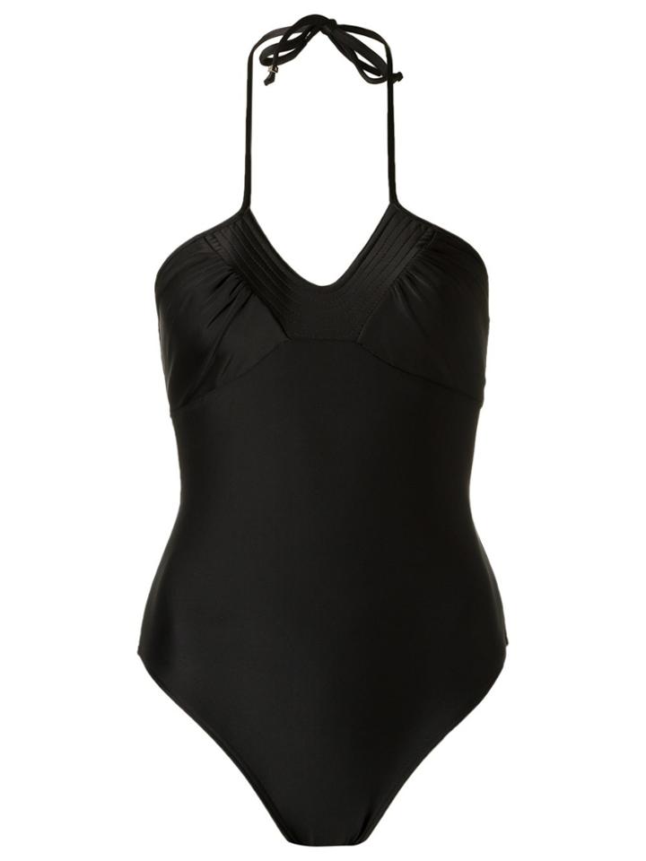 Amir Slama Gathered Details Swimsuit - Black