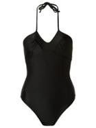 Amir Slama Gathered Details Swimsuit - Black