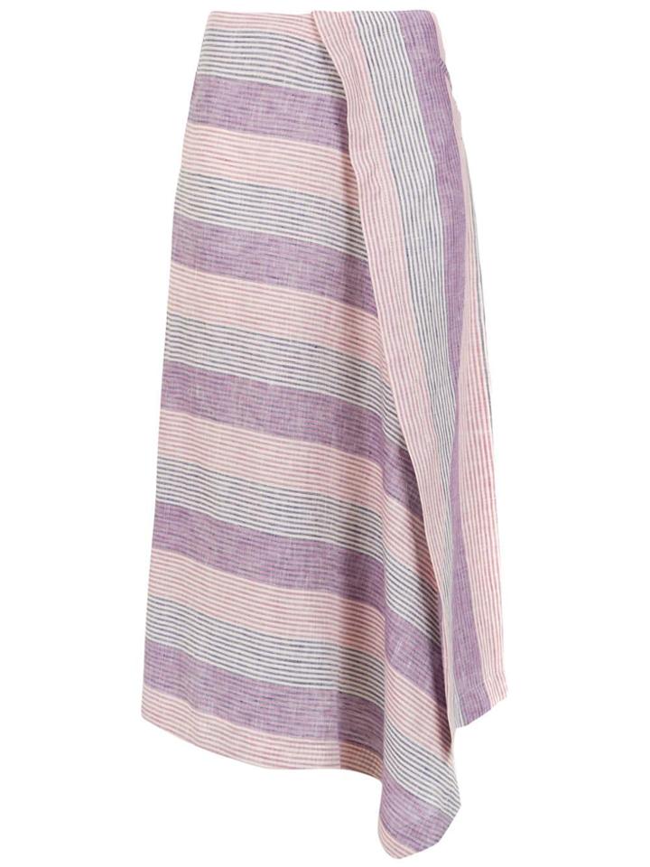 Alcaçuz Knife Striped Skirt - Pink & Purple