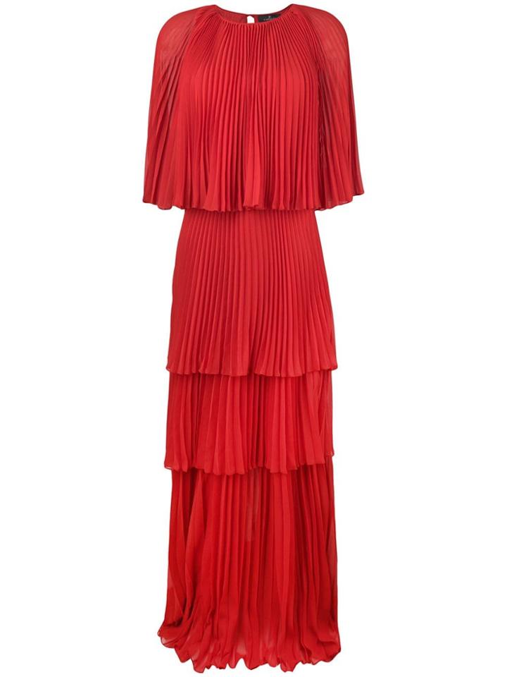 Capucci Maxi Pleated Dress - Red