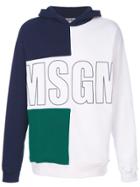 Msgm Block Panel Hoodie - White