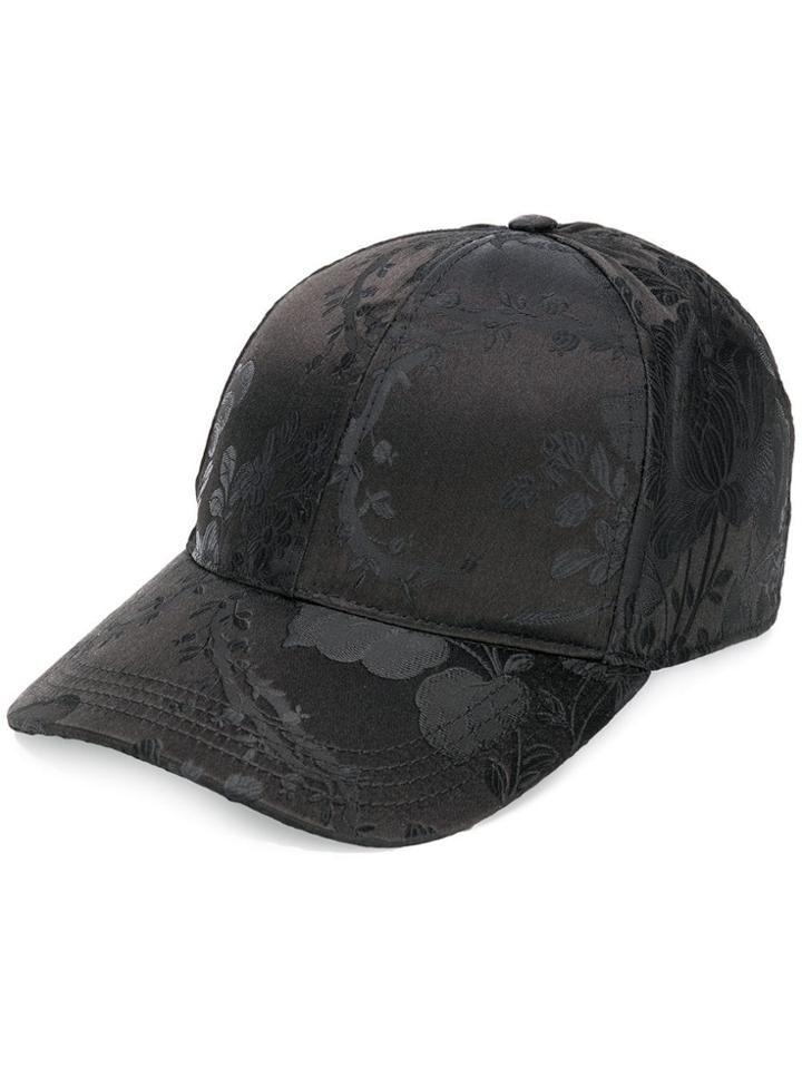 Dolce & Gabbana Floral Jacquard Baseball Cap - Black