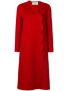 Valentino Scallop-trimmed Coat - Red