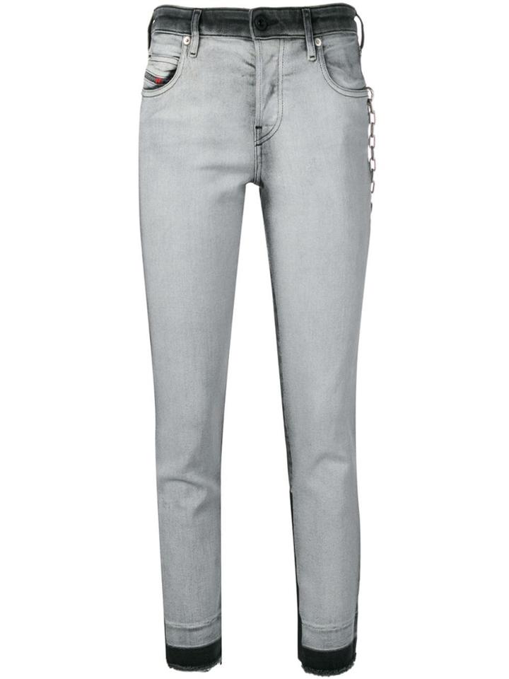 Diesel Low Rise Panelled Skinny Jeans - Grey