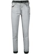 Diesel Low Rise Panelled Skinny Jeans - Grey