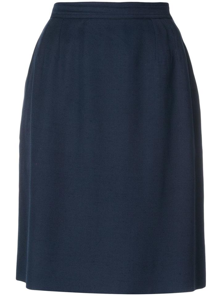 Yves Saint Laurent Pre-owned High Rise Straight Skirt - Blue