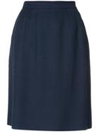 Yves Saint Laurent Pre-owned High Rise Straight Skirt - Blue