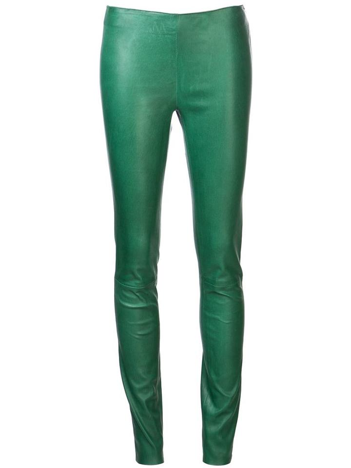 Drome Cut Leg Opening Leggings, Women's, Size: Xs, Green, Leather