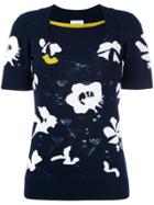Barrie Floral Knit T-shirt - Blue
