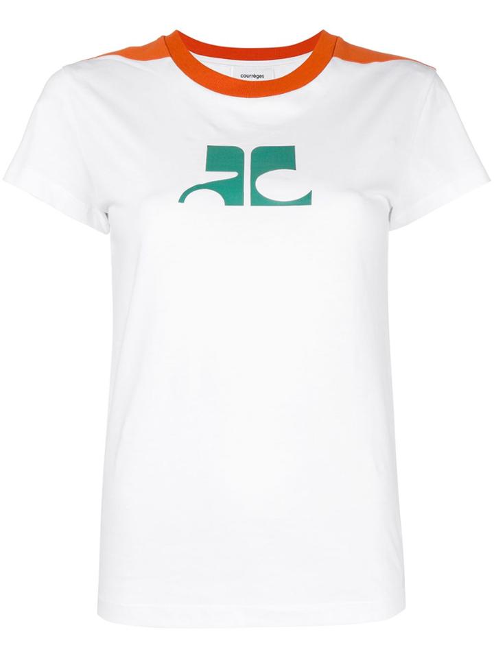 Courrèges Logo Printed T-shirt - White
