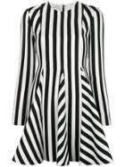 Valentino Striped Printed Flared Dress - White