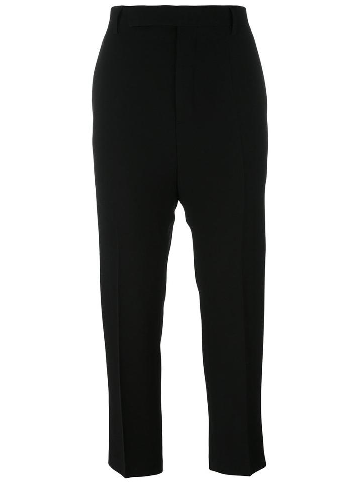 Rick Owens High-waisted Cropped Trousers, Women's, Size: 44, Black, Cupro/viscose/virgin Wool