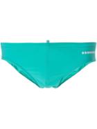 Dsquared2 Beachwear Front Logo Swimming Slips, Men's, Size: 46, Green, Polyamide/spandex/elastane