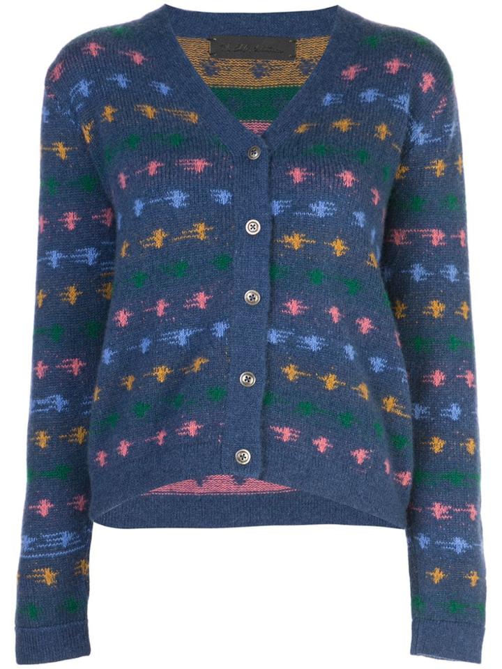 The Elder Statesman Fireside Cropped Cardigan - Blue