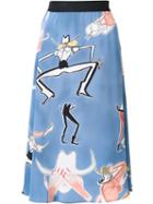 Rachel Comey Cowboy Print A-line Skirt, Women's, Size: 2, Blue, Silk