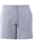 Fay - Checked Drawstring Swim Shorts - Men - Polyester - S, Blue, Polyester