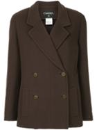 Chanel Pre-owned Boxy Double-breasted Blazer - Brown