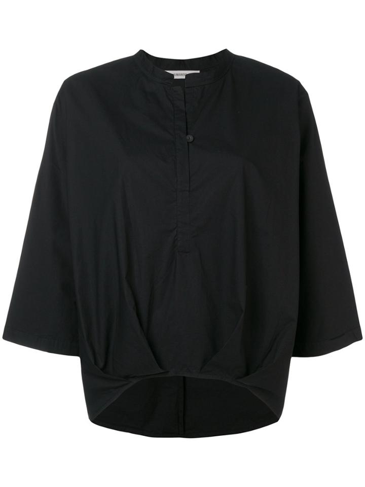 Humanoid Curved Hem Blouse - Black