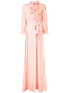 Boutique Moschino Ruffled Trim Long Dress - Pink & Purple