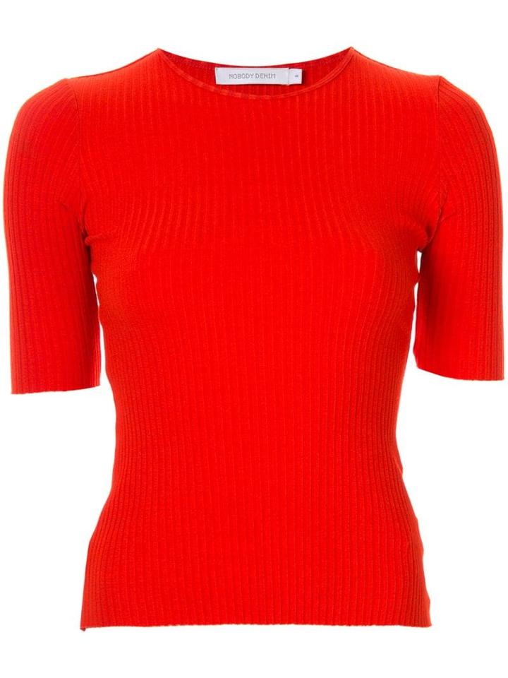 Nobody Denim Luxe Ribbed T-shirt - Red