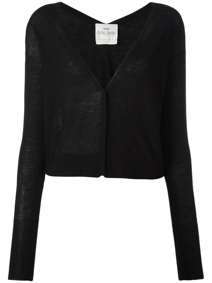 Forte Forte Deep V-neck Cardigan, Women's, Size: I, Black, Cashmere