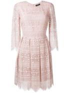 Twin-set Embroidered Flared Dress, Women's, Size: 44, Pink/purple, Cotton/viscose/polyamide/polyester