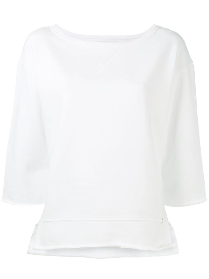 The Seafarer - Three-quarters Sleeve Sweatshirt - Women - Cotton - S, White, Cotton