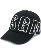 Msgm Embroidered Logo Baseball Cap - Black