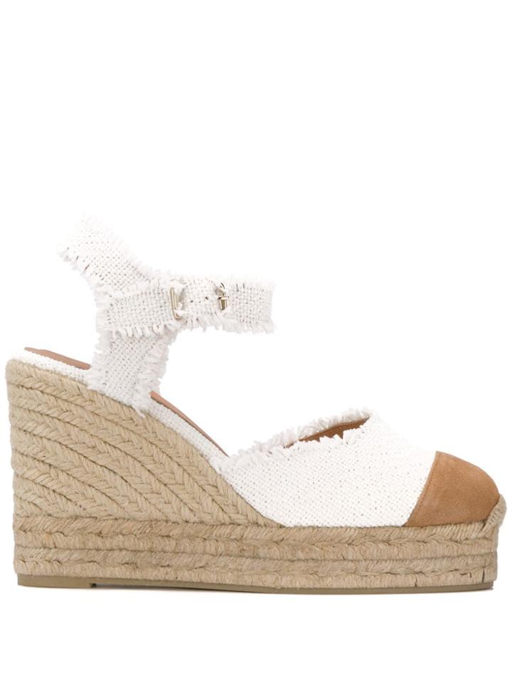 Castañer Wedge Heel Woven Sandals - White
