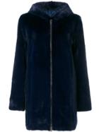 Liska Zipped Fur Coat - Blue