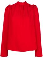 Msgm High Neck Blouse - Red
