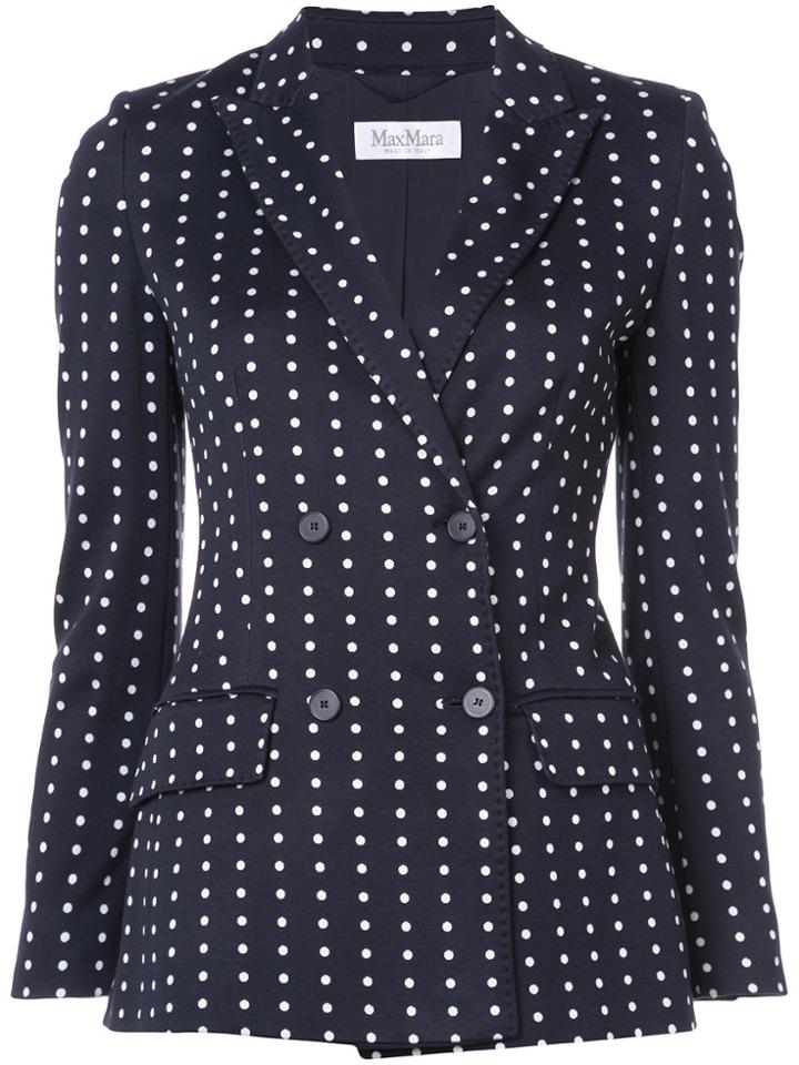 Max Mara Polka Dot Print Blazer - Black